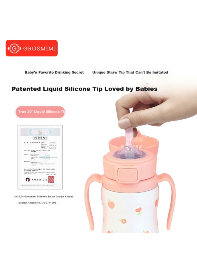 Grosmimi Original Imported Straw Cup Baby Children's Insulated Bottle Nursing Direct Drinking Cup 316 Stainless Steel Pink - Image 3