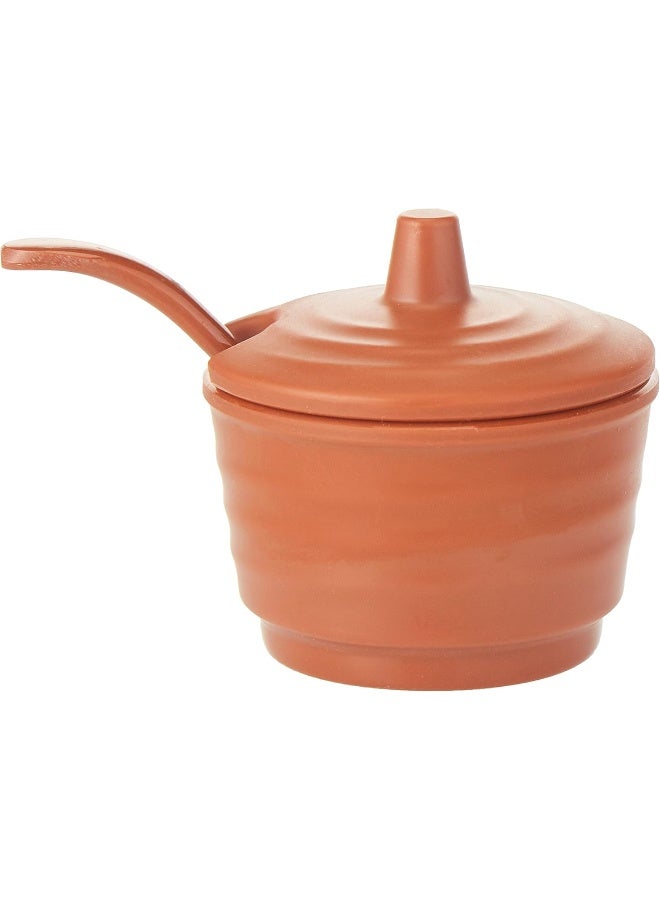 Servewell Melamine Horeca Terracotta Brio Bowl With Lid 7X4.5Cm - Image 1