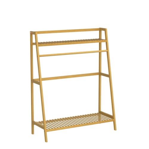 ADA® Premium Natural Bamboo Clothes Hanger, Multifunctional Clothing Coat Rack Storage Organizer Shelves for Hallway, Living Room and Guest Room(L-100 x W-40 x H-140) cm - Image 4