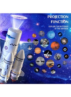 LENND Space Shuttle Rocket Toys for 3 4 5 6 7 8 9 Years Old Kids Science Educational Toys 5-in-1 Aerospace Toys with 2 Astronauts, Projection Lamp, Space Adventure Toys Gift for Boys Girls 3+  - Image 4