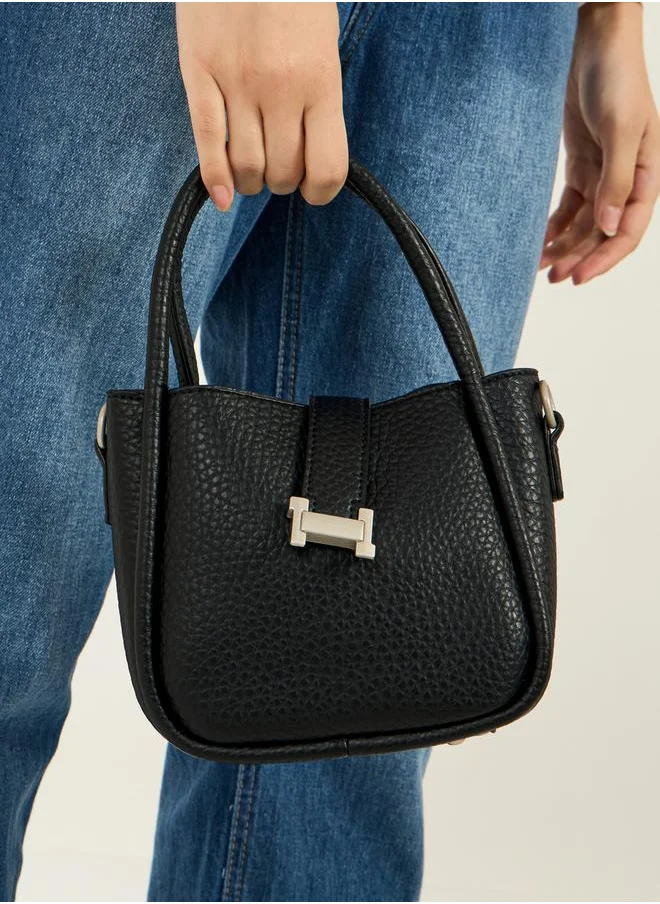 Styli Solid Handbag with Top Handle & Adjustable Strap