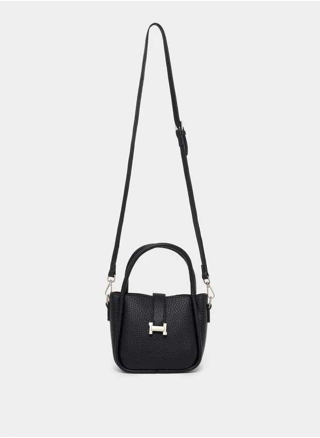 Styli Solid Handbag with Top Handle & Adjustable Strap