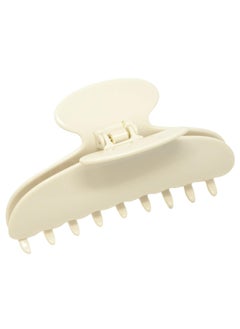 French Amie Thin Oval Solid Ivory Large 4 14 Handmade Celluloid Interlocking Strong Hold Claw Clips No Slip Grip Jaw Hair Clips Claw Clamp Clutcher for Women and Girls Made in France Solid Ivory