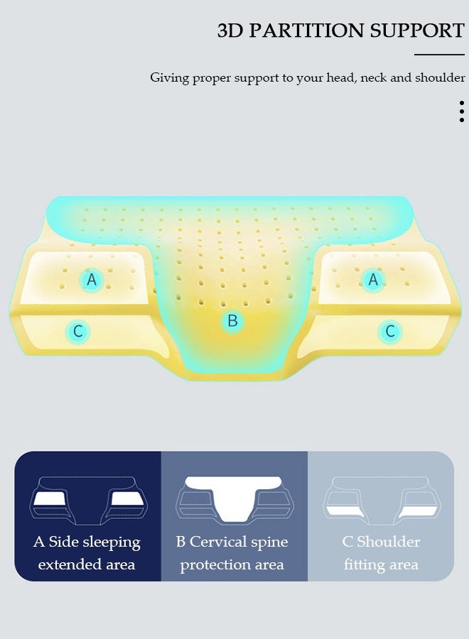 DUNISO Super Comfort Ergonomic Pillow for Neck Head and Shoulder Pain Relief Contour Support Pillows for Bed Sleeping Orthopedic Cervical Spine Stretch Pillow for Side Back Stomach Sleeper - Image 3