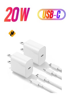 iPhone Charger Fast Charging 6ft Cord【Apple MFi Certified】 USB C to Lightning Cable with 20W Fast Charger Block for iPhone 14 Pro Max/13 Plus/12 Mini/11/iPad Pro/Air(2-Pack)