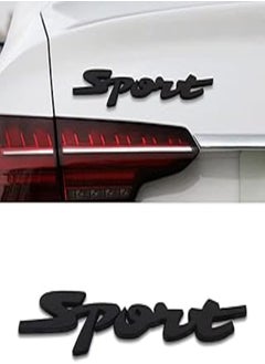 cueclue 1 PC 3D Metal Sport Logo Sticker, Rear Tailgate Fender Badge Sticker, Trunk Bumper Decal Accessories, 5.1" Chrome Decoration Sticker, Compatible with All Car Models (Black)