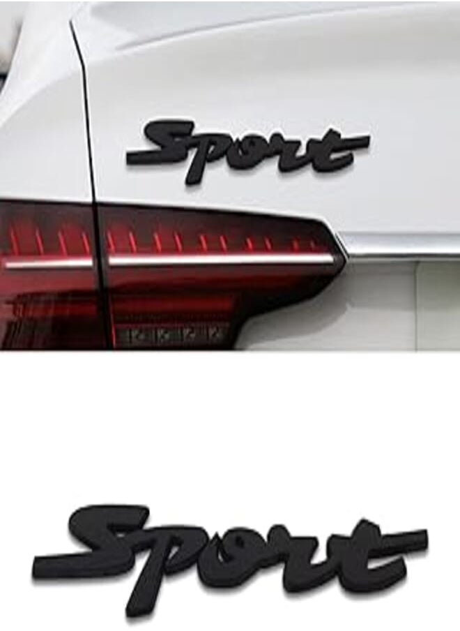 Generic - cueclue 1 PC 3D Metal Sport Logo Sticker, Rear Tailgate Fender Badge Sticker, Trunk Bumper Decal Accessories, 5.1" Chrome Decoration Sticker, Compatible with All Car Models (Black) - Image 1