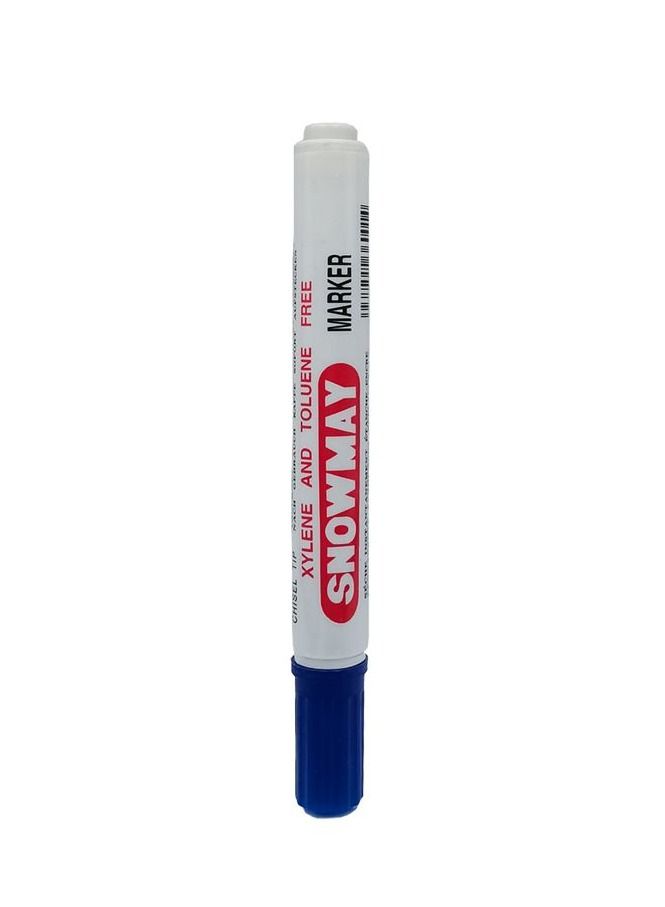 Generic Marker Pen Chisel Tip Instant Dry Waterproof Writing Xylene Toluene Free 12 Pcs Pack Blue Color - Snowmay  - Image 4