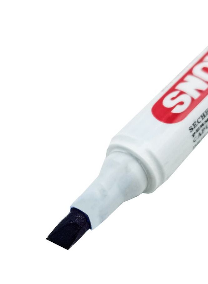 Generic Marker Pen Chisel Tip Instant Dry Waterproof Writing Xylene Toluene Free 12 Pcs Pack Blue Color - Snowmay  - Image 3