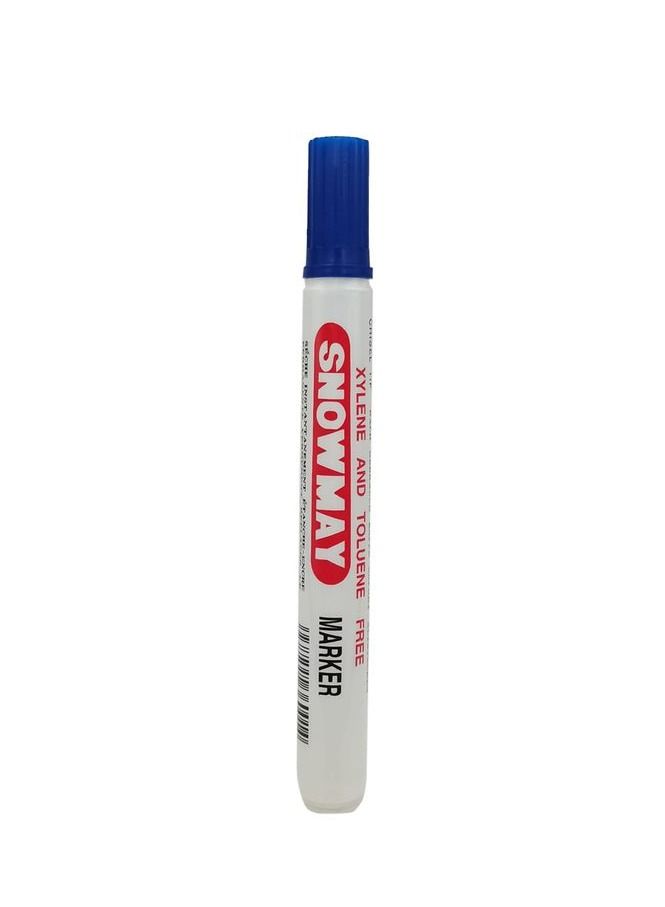 Generic Marker Pen Chisel Tip Instant Dry Waterproof Writing Xylene Toluene Free 12 Pcs Pack Blue Color - Snowmay  - Image 5