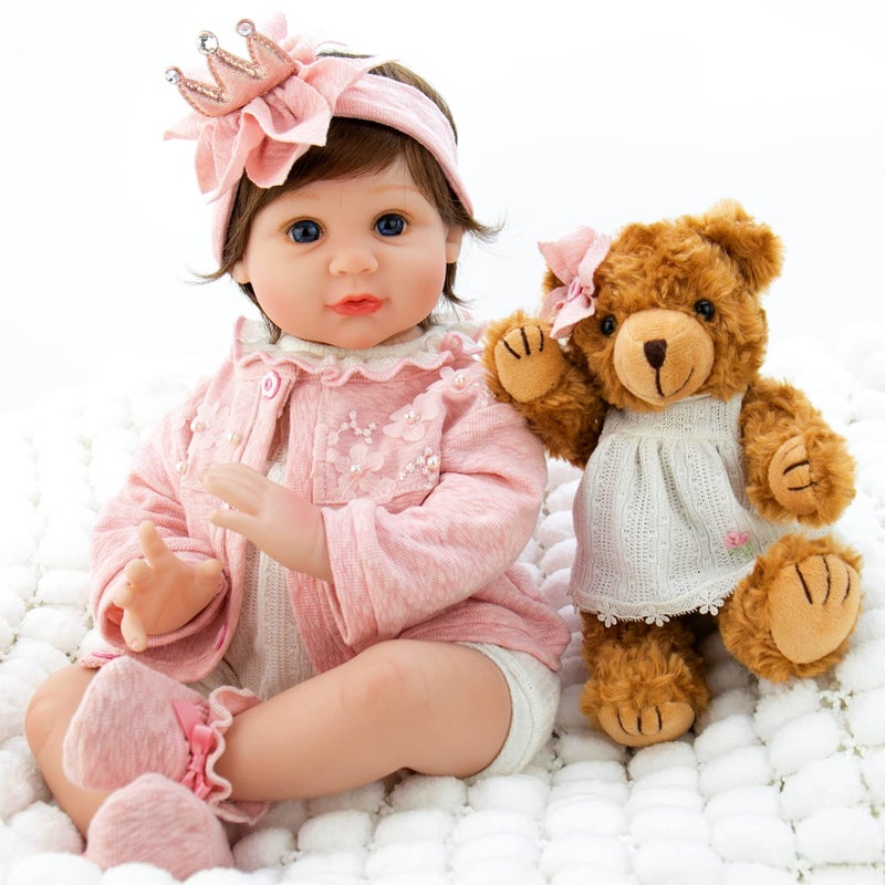 Milidool Reborn Baby Dolls Girl, 22 inch Lifelike Realistic Silicone Baby Girl Doll That Look Real Packaged with Feeding Toy Accessories Set,Gift for Grandma and Kids 3+ - Image 2