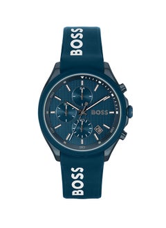 Men Chronograph Round Shape Silicone Wrist Watch 44 mm