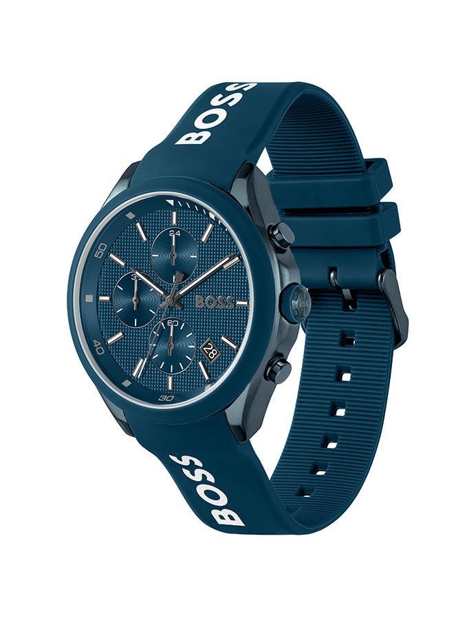 HUGO BOSS - Men Chronograph Round Shape Silicone Wrist Watch 44 mm - Image 1