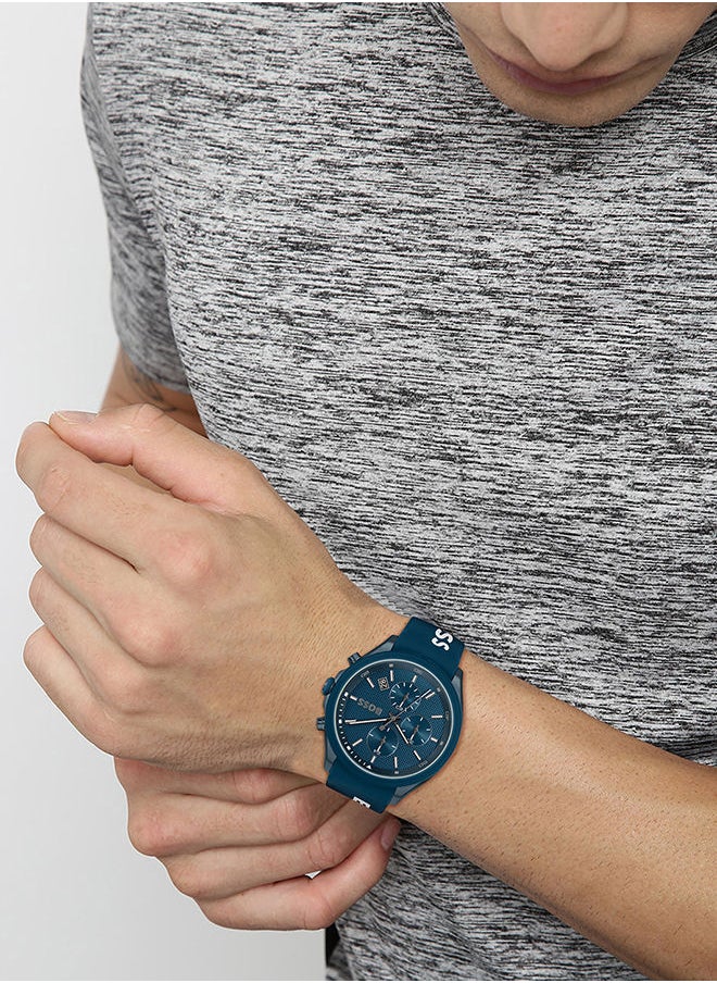 HUGO BOSS - Men Chronograph Round Shape Silicone Wrist Watch 44 mm - Image 1