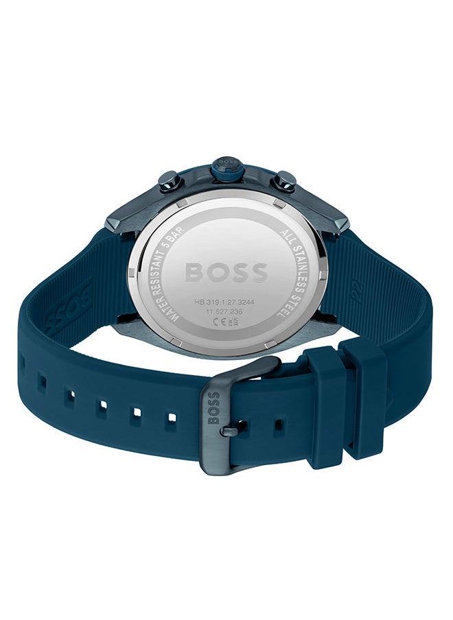 HUGO BOSS - Men Chronograph Round Shape Silicone Wrist Watch 44 mm - Image 1
