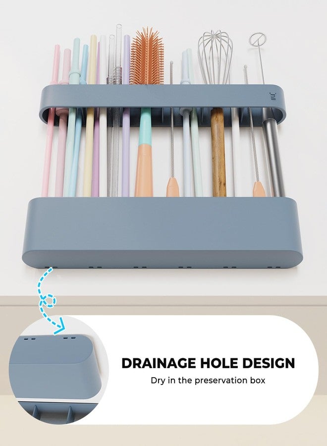 UMUST Silicone Straw Holder, Self-Adhesive Straw Organizer for Kitchen Counters and Cupboards(Self-Adhesive Pink) - Image 4