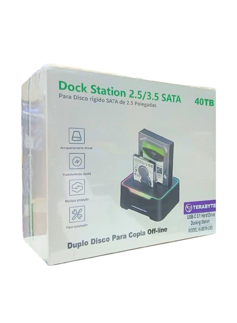 Terabyte Dock Station 2.5/3.5 Sata 40TB USB 3.1 Hard Drive - Image 1