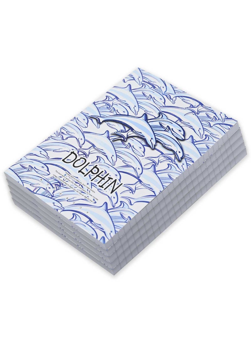 FIS Pack Of 5 Soft Cover Notebook, 96 Sheets A5 Dolphin Design 2 -FSNBSCA596-DOL2 - Image 3