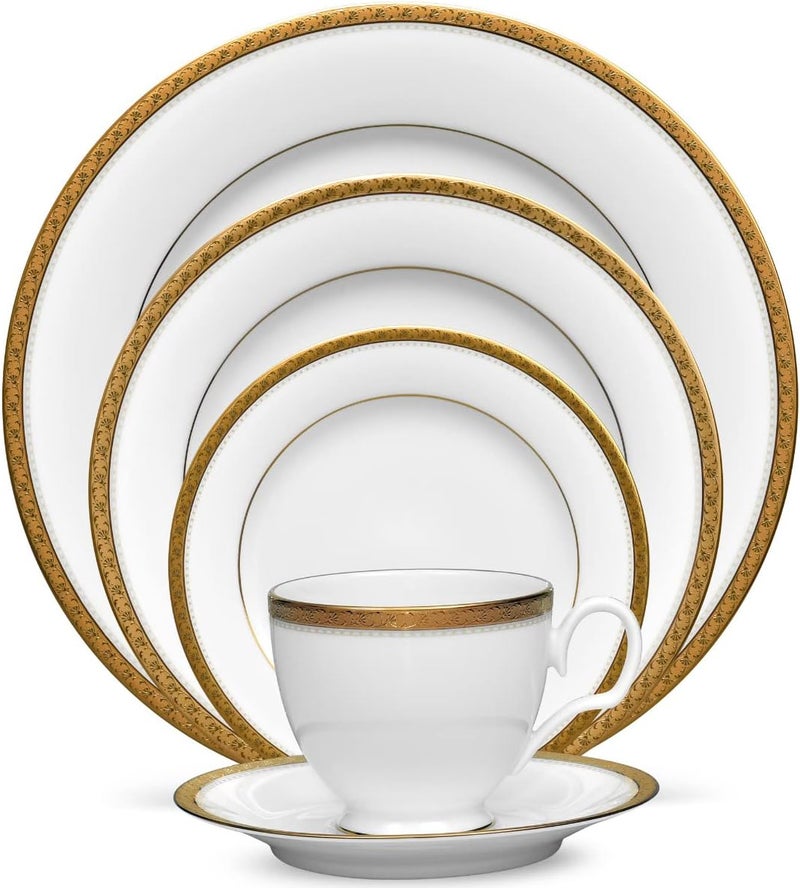 Noritake Charlotta Gold 5Piece Place Setting Service for 1 - Image 1