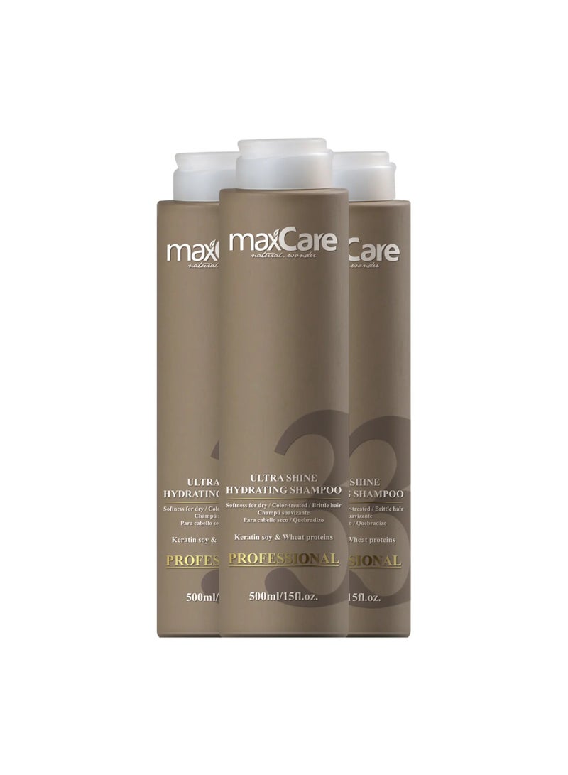Maxcare Ultra Shine Hydrating Keratin Shampoo 500ml – Home Care for Smooth, Shiny & Frizz-Free Hair - Image 1