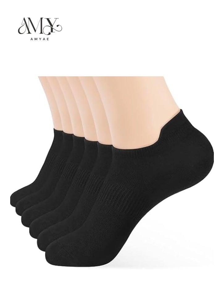 أمياي جوارب الكاحل النسائية - عبوة من 3 أزواج من الجوارب القطنية الناعمة القابلة للتنفس ذات القطع المنخفض لراحة يومية (أسود) - Image 1
