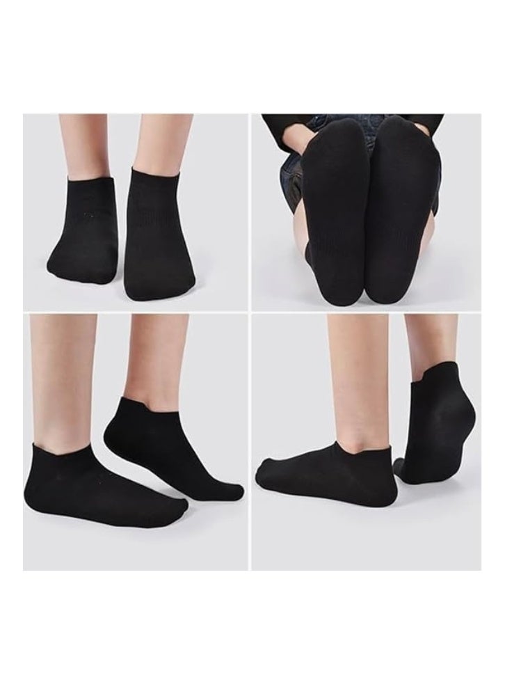 أمياي جوارب الكاحل النسائية - عبوة من 3 أزواج من الجوارب القطنية الناعمة القابلة للتنفس ذات القطع المنخفض لراحة يومية (أسود) - Image 3
