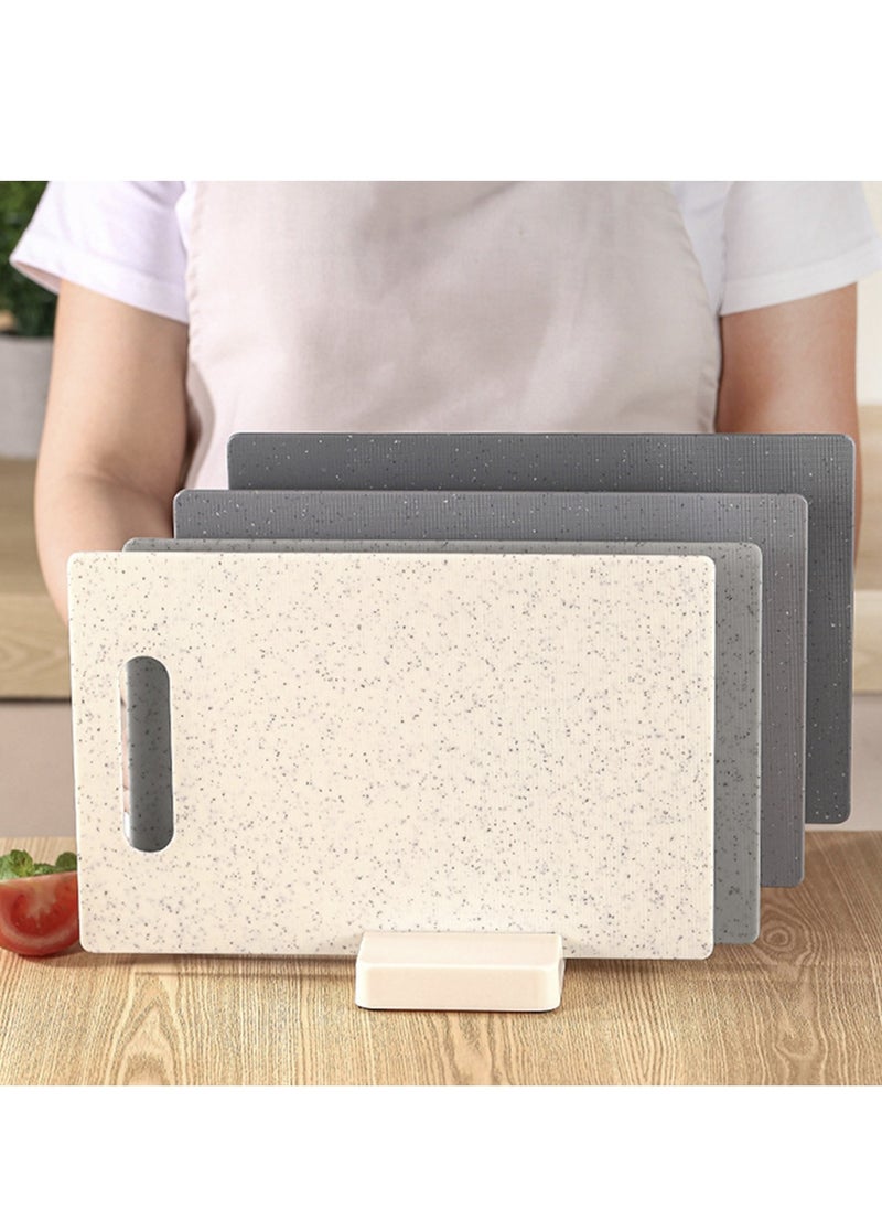Cutting Board Set with Holder, 4-Pieces Cutting Boards with Handles, Small Plastic Cutting Boards for Kitchen, Dishwasher Safe, BPA-Free