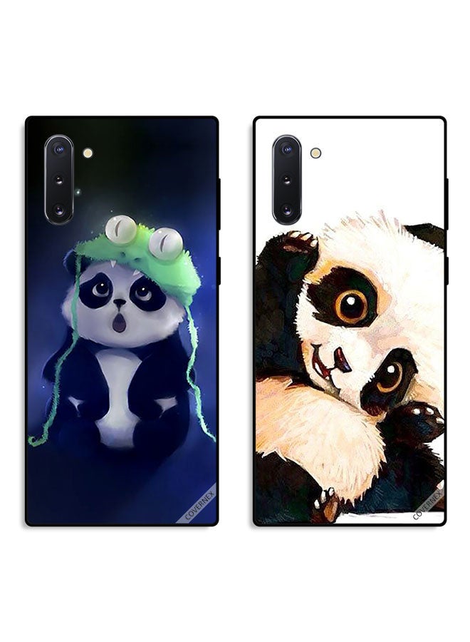 Covernex Two Cases For Samsung Galaxy Note 10 Protective Covers Panda in Cap and Panda Art - Image 1