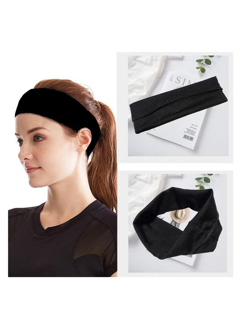 Generic 12 PCS Yoga Headbands, Stretch Elastic Headbands Non Slip Workout Sweatbands Sport Running Headbands for Women Girls Ladies Exercise Fitness  - Image 5