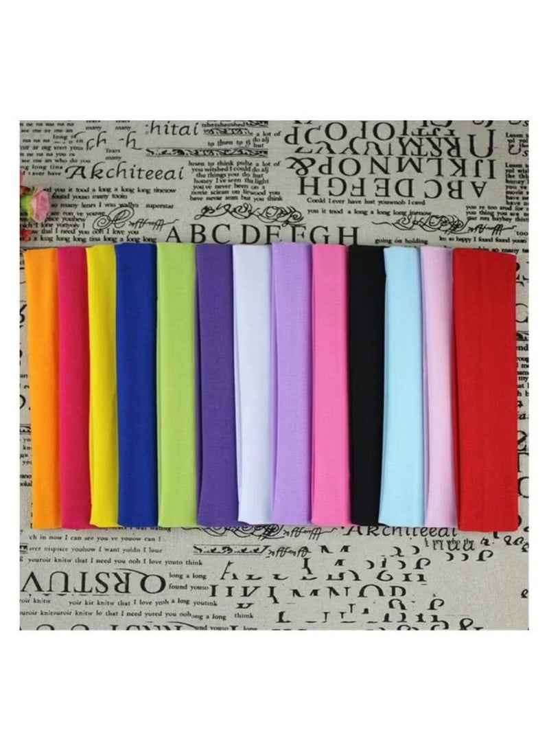 Generic 12 PCS Yoga Headbands, Stretch Elastic Headbands Non Slip Workout Sweatbands Sport Running Headbands for Women Girls Ladies Exercise Fitness  - Image 2