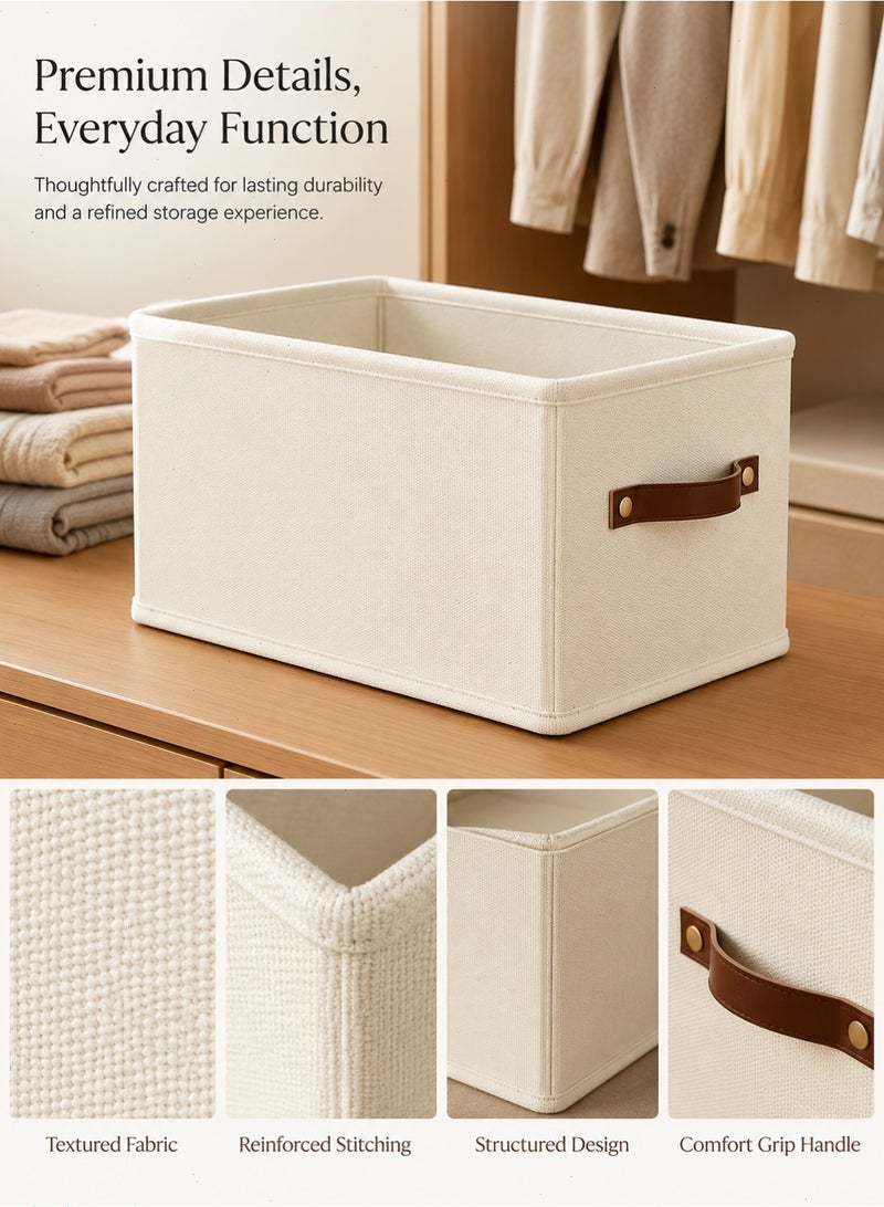 Pomefar Storage Boxes for Clothes, 3 Pcs Washable Cube Bin with Handles, Organizer Storage for Clothes Home Bedroom Office - Image 4