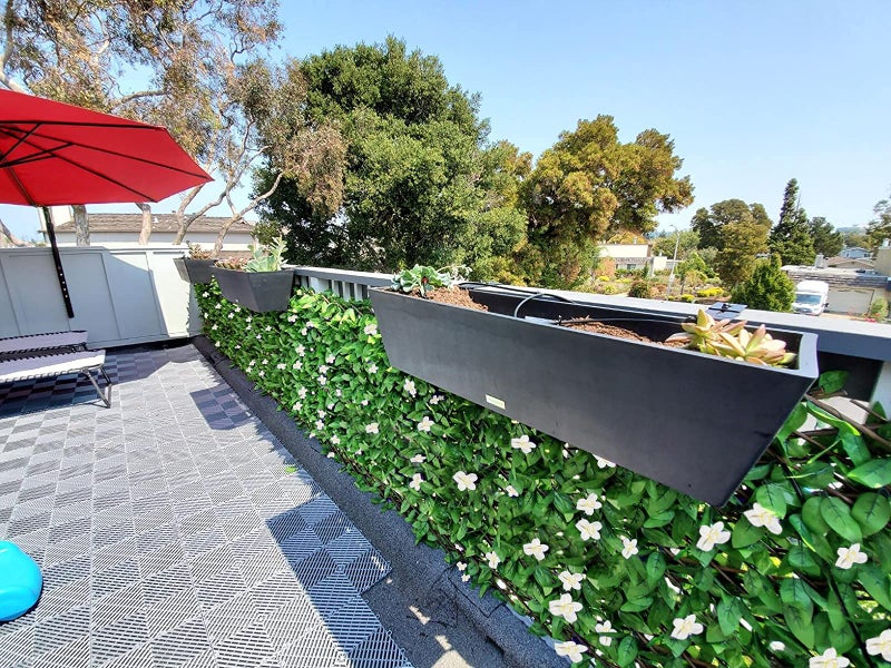 GLANT Expandable Fence Privacy Screen for Balcony Patio Outdoor,Decorative Faux Ivy Fencing Panel,Artificial Hedges (Single Sided Leaves) (1, Green-Flowers) - Image 2