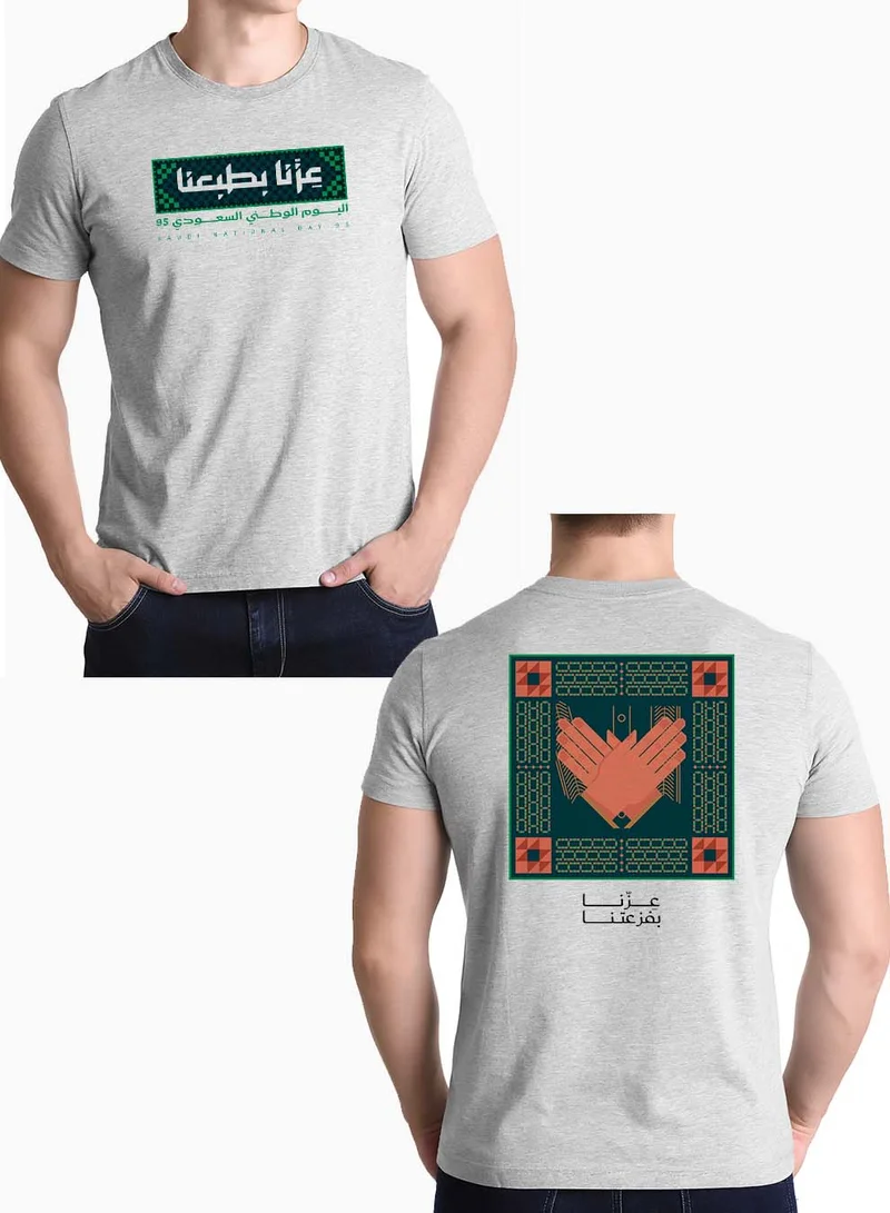 LOWHA Cotton T-Shirt for Saudi National Day with Celebration Phrase Printed on Both Sides