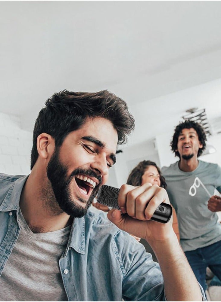 ELTRAZONE YS 203 Portable Wireless Bluetooth Karaoke Speaker with Powerful Stereo Bass, Dual Microphone Support, Long Battery Life, Compact Black Design – Perfect for Home Parties, Outdoor Events, and Karaoke Sessions – Easy Bluetooth Connectivity for All Devices, High-Quality Sound - Image 3