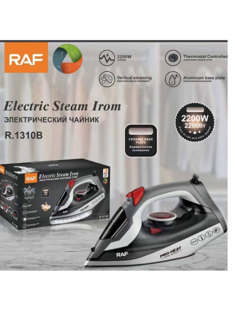 آر إيه أف مكواة بخار كهربائية، 2200 واط، لجميع أنواع الأقمشة، نتائج رائعة، سهلة الاستخدام، اخضر - R.1310