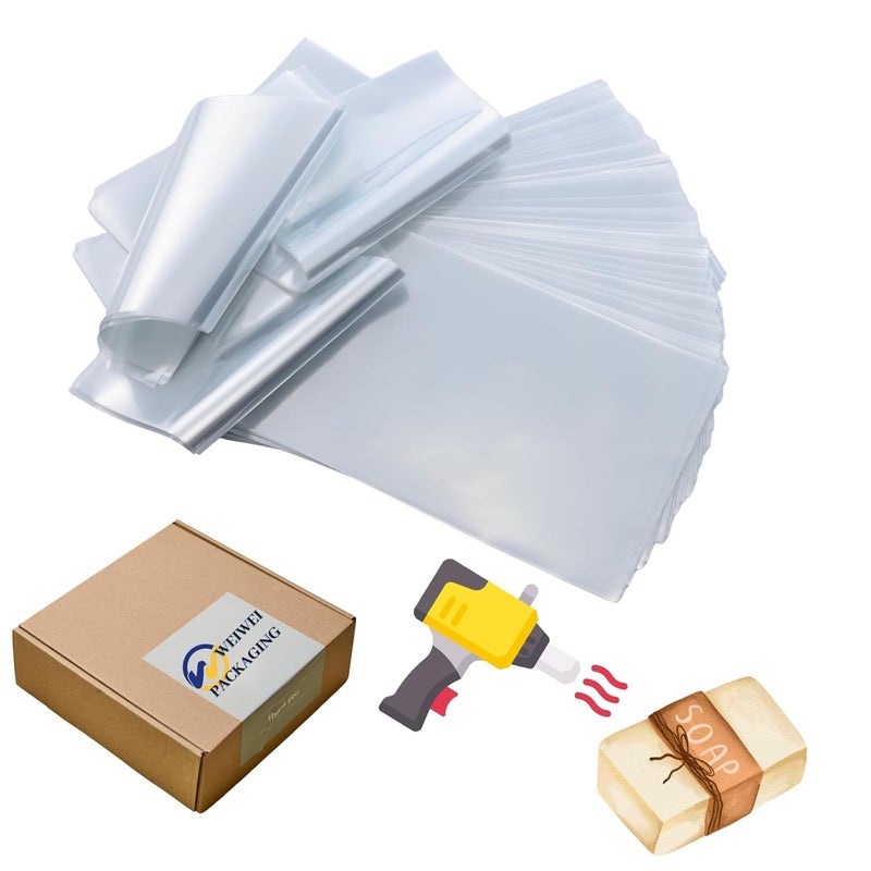 WEIWEI PACKAGING WeiWei - 500 PCS 4x6 inch PVC Shrink Wrap Bag Odorless 100 Gauge for Soap, Bath Bomb - Image 1