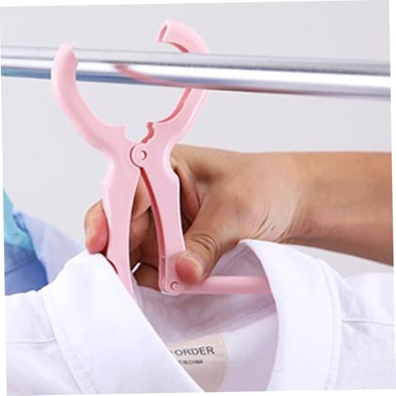 Foldable Plastic Hangers with Clips 5 Pack Windproof Anti Deformation Travel Coat Hangers - Image 3