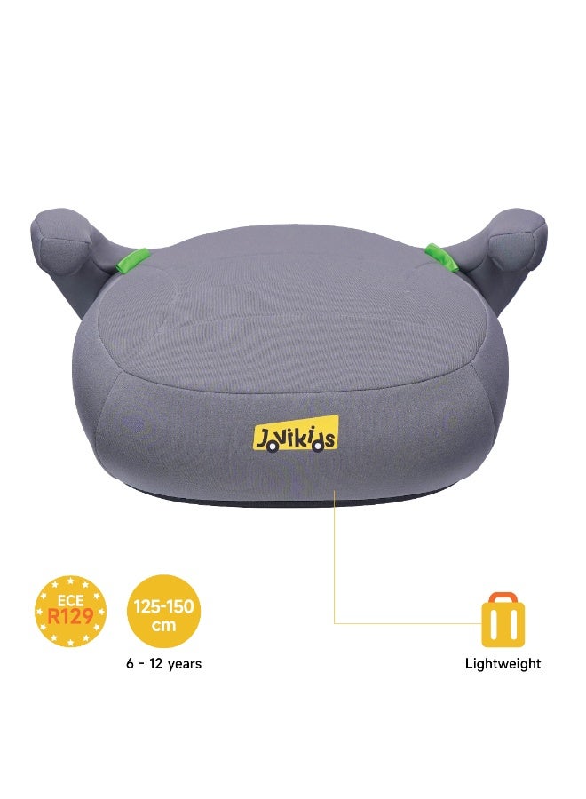 Jovikids مقعد جويكيدز يوهو I-Size المعزز (المجموعة 2/3، 6-12 سنة)، مقاعد سيارات محمولة للأطفال، مريحة، مدمجة، ملائمة للاستخدام اليومي والسفر، ECE R129، رمادي - Image 4