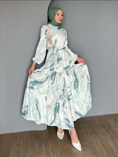 BIG DART BDART Buttoned Crew Neck Maxi Dress with Waistband