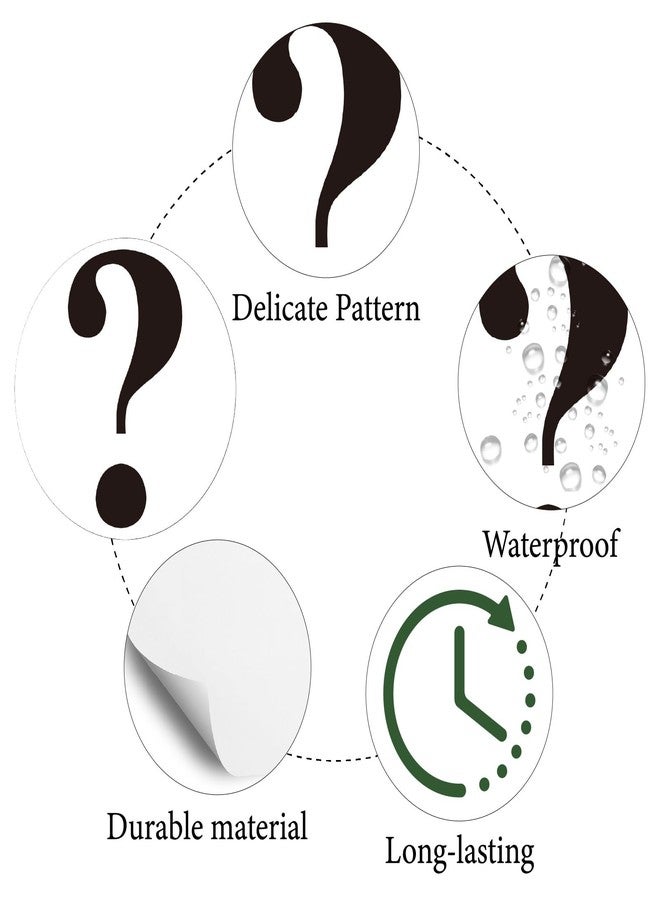 CREATCABIN 128Pcs Question Mark Stickers for Scrapbooking Plastic Decal Self-Adhesive Waterproof Sticker Round Bulk Symbol Stickers Perfect for Teachers Calendars Journals Water Bottles 2.5x2.5cm - Image 3