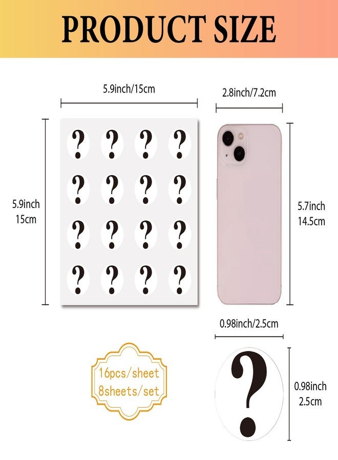 CREATCABIN 128Pcs Question Mark Stickers for Scrapbooking Plastic Decal Self-Adhesive Waterproof Sticker Round Bulk Symbol Stickers Perfect for Teachers Calendars Journals Water Bottles 2.5x2.5cm - Image 2