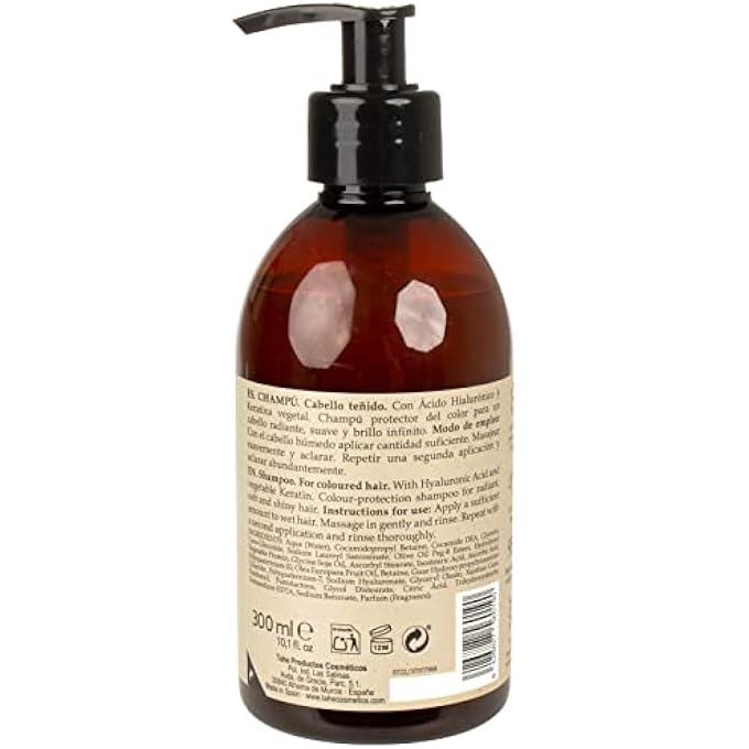 Tahe ORGANIC CARE CHROMA SYSTEM MOISTURISING SHAMPOO FOR COLOURED HAIR WITH HYALURONIC ACID, VEGETABLE KERATIN AND VITAMIN C (300 ML) - Image 3