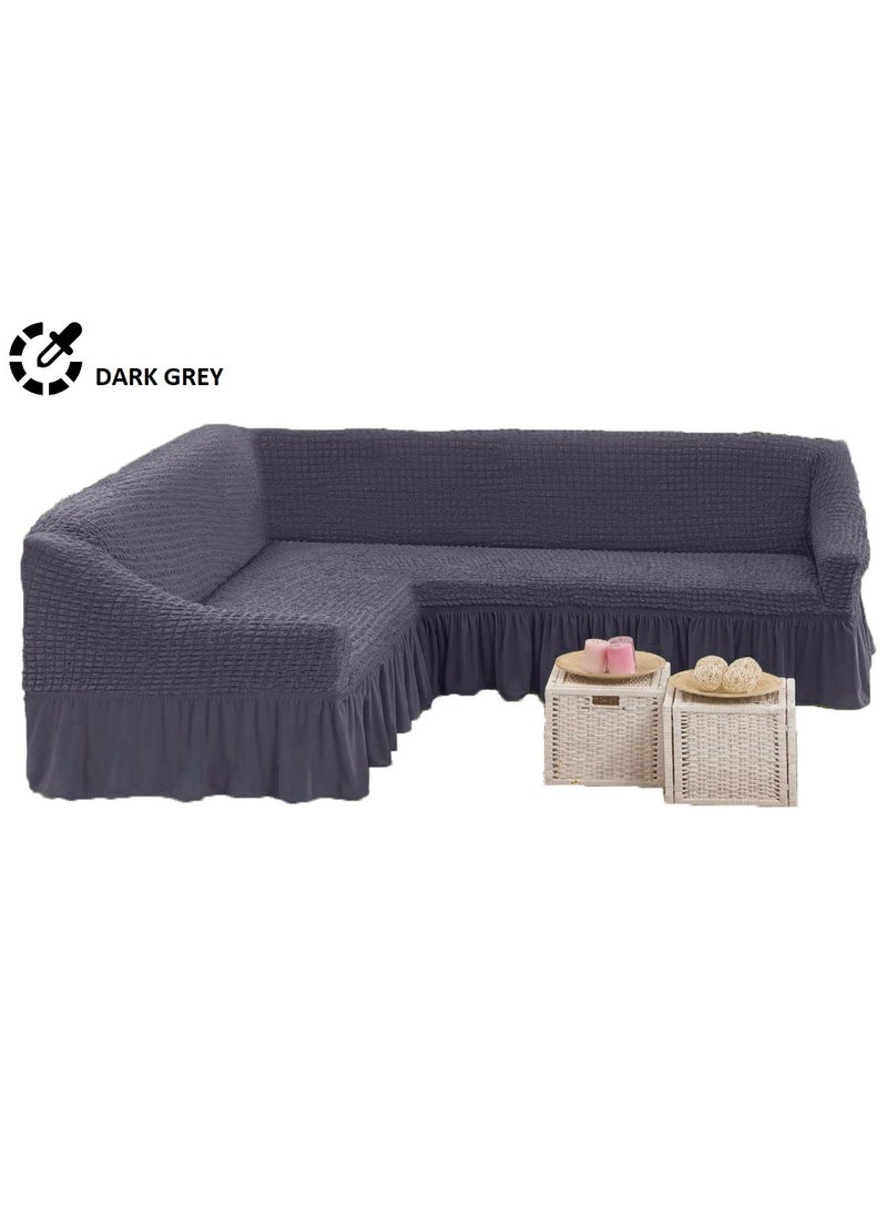 EVORY HOME Sofa Cover L  Shape Super Stretchable Anti-Wrinkle Slip Flexible Resistant 5.5 Meter 