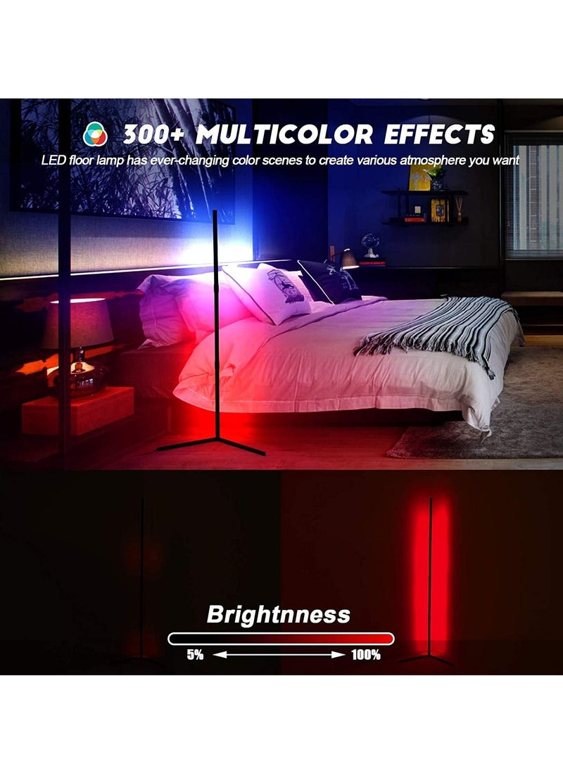 Beauenty - LED Corner Floor Lamp, 72 LEDs, RGB Colour Changing Floor Lamp with 16 Million Colours, Dimmable and Memory, Atmosphere Floor Lamps for Living Room Bedroom - Image 1