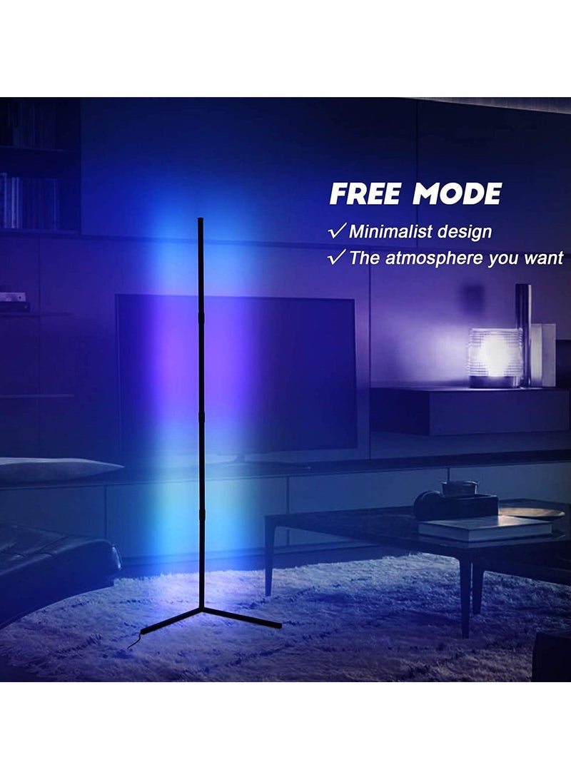 Beauenty - LED Corner Floor Lamp, 72 LEDs, RGB Colour Changing Floor Lamp with 16 Million Colours, Dimmable and Memory, Atmosphere Floor Lamps for Living Room Bedroom - Image 1