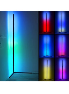 LED Corner Floor Lamp, 72 LEDs, RGB Colour Changing Floor Lamp with 16 Million Colours, Dimmable and Memory, Atmosphere Floor Lamps for Living Room Bedroom