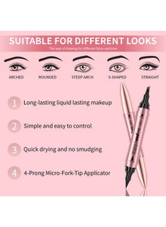 W3W Magic Microblading Eyebrow Pencil, Upgraded 3D 4-Tip eye brow pencils for women, 2-In-1 Eyebrow Pencil Dark Brown, Waterproof Eyebrow Pen To Create Natural Makeup(Dark brown)  - Image 3