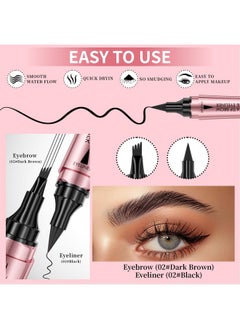 W3W Magic Microblading Eyebrow Pencil, Upgraded 3D 4-Tip eye brow pencils for women, 2-In-1 Eyebrow Pencil Dark Brown, Waterproof Eyebrow Pen To Create Natural Makeup(Dark brown)  - Image 4