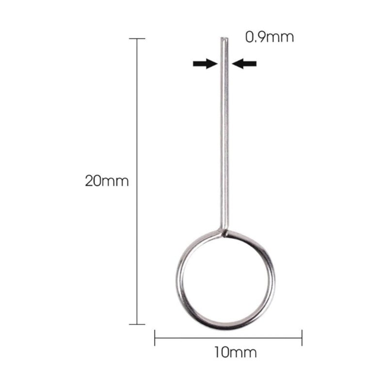 Pack of 10 Pic Stainless Steel SIM Card Tray Ejector Pin Tool – Ring-Head Design for Smartphones, Routers, Mobile Hotspots – Universal Compatibility (Silver, Pieces) - Image 3