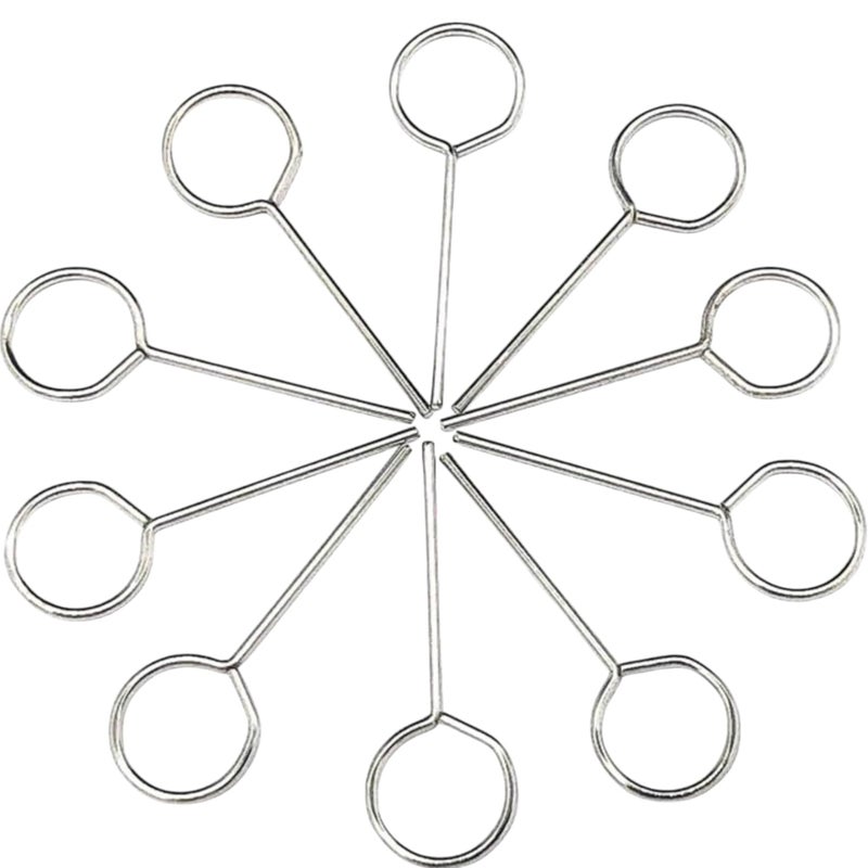 Pack of 10 Pic Stainless Steel SIM Card Tray Ejector Pin Tool – Ring-Head Design for Smartphones, Routers, Mobile Hotspots – Universal Compatibility (Silver, Pieces) - Image 1